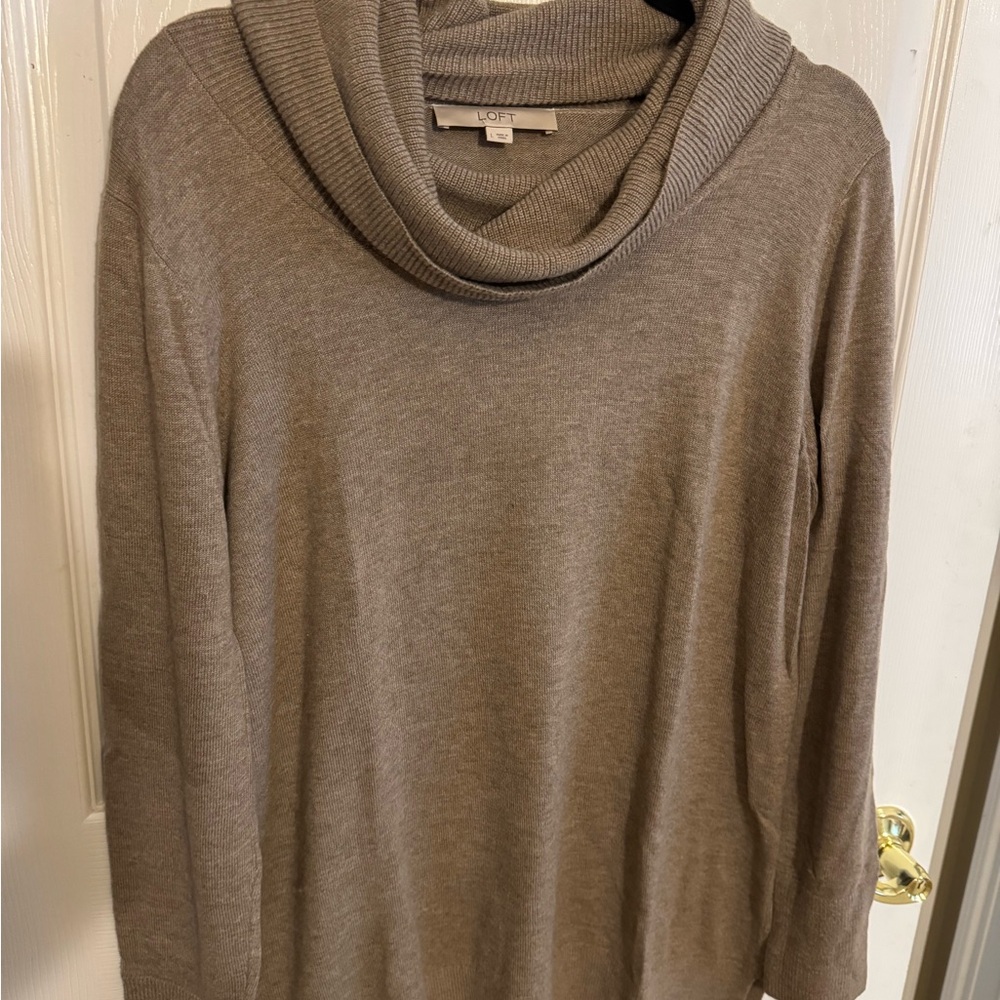 LOFT Charcoal Cowl Neck Sweater